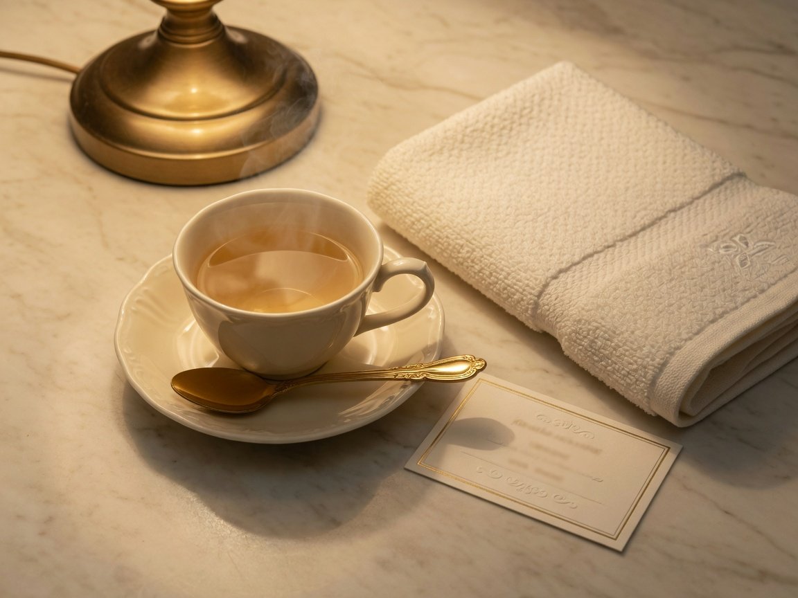 Welcome tea and towel at Golden Lotus Nails and Spa