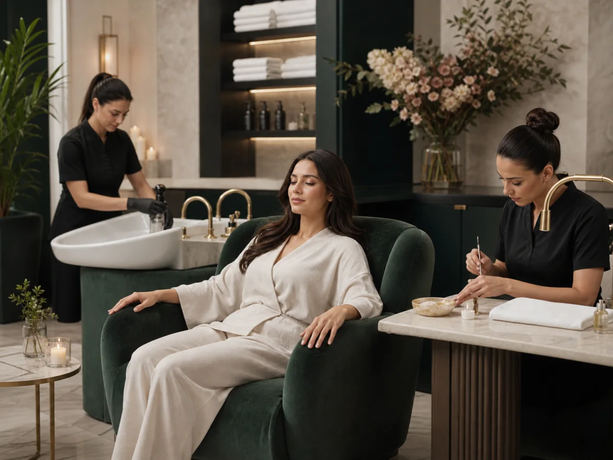 Head spa, facial, lash, waxing, manicure, pedicure, and nail services at Golden Lotus